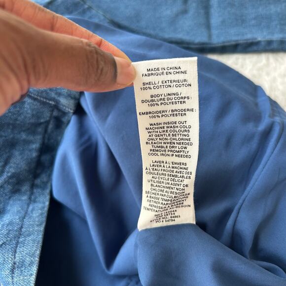 Avec Les Filles Denim Western Embroidered Snap Button Dress Size 4 - Picture 11 of 11